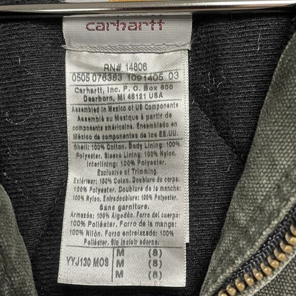 Carhartt Youth Green Canvas Hooded Full Zip Jacket YYJ130 - Size M - Picture 9 of 13